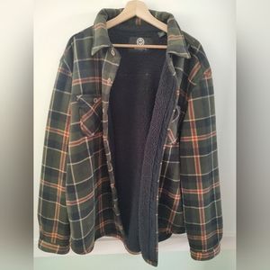 Fleece Plaid Lined Jacket- Size XXL